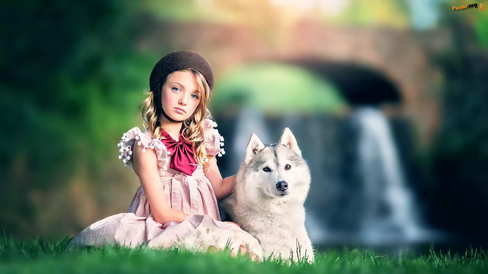 Siberian, Dziewczynka, Dziecko, Pies, Husky